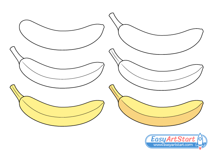 banana drawing step by step