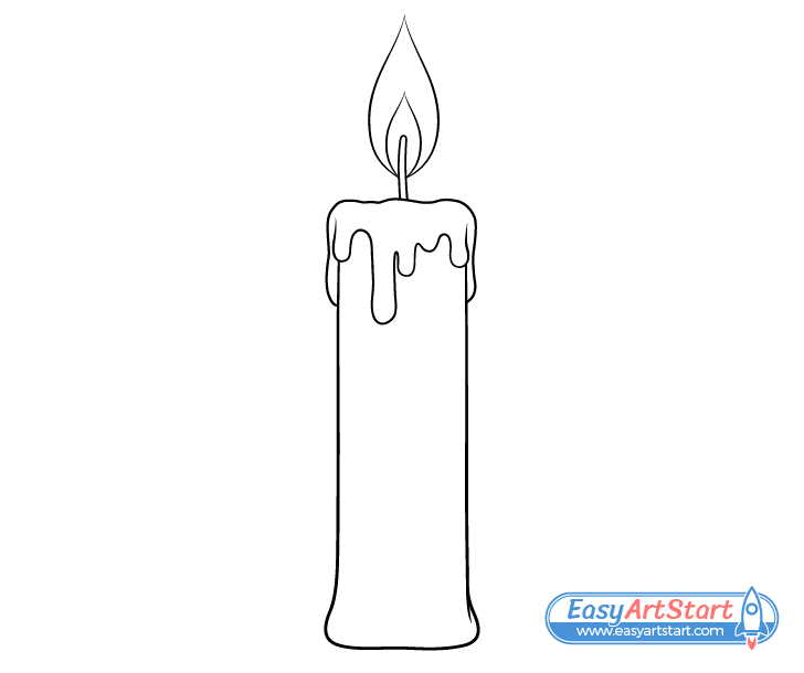 candle line drawing