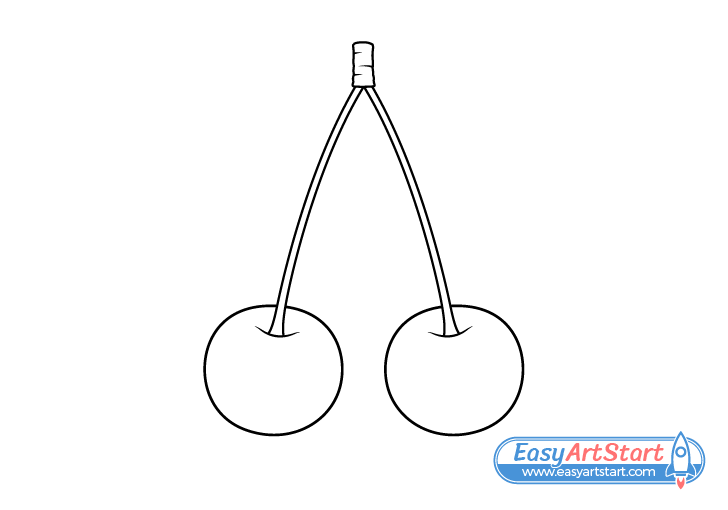 How to Draw Cherries in Six Steps - EasyArtStart