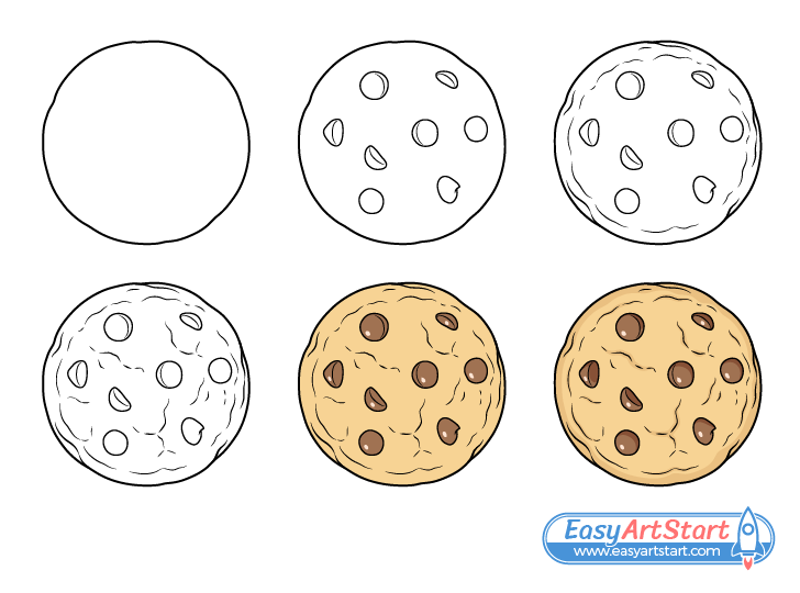 How to Draw a Cookie Step by Step - EasyArtStart