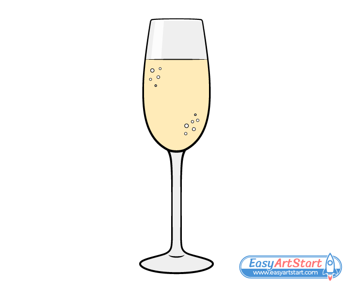 champagne glass drawing