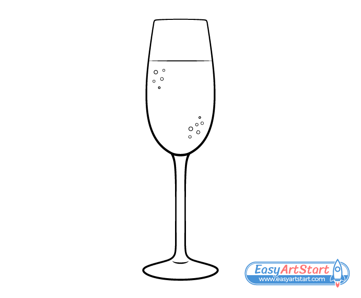 champagne glass line drawing