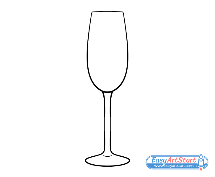 How to Draw a Champagne Glass 5 Simple Steps EasyArtStart