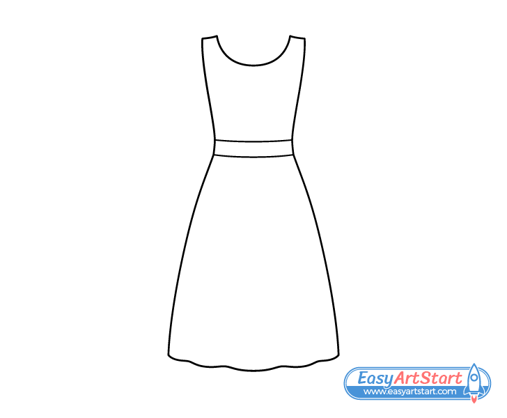 dress outline drawing