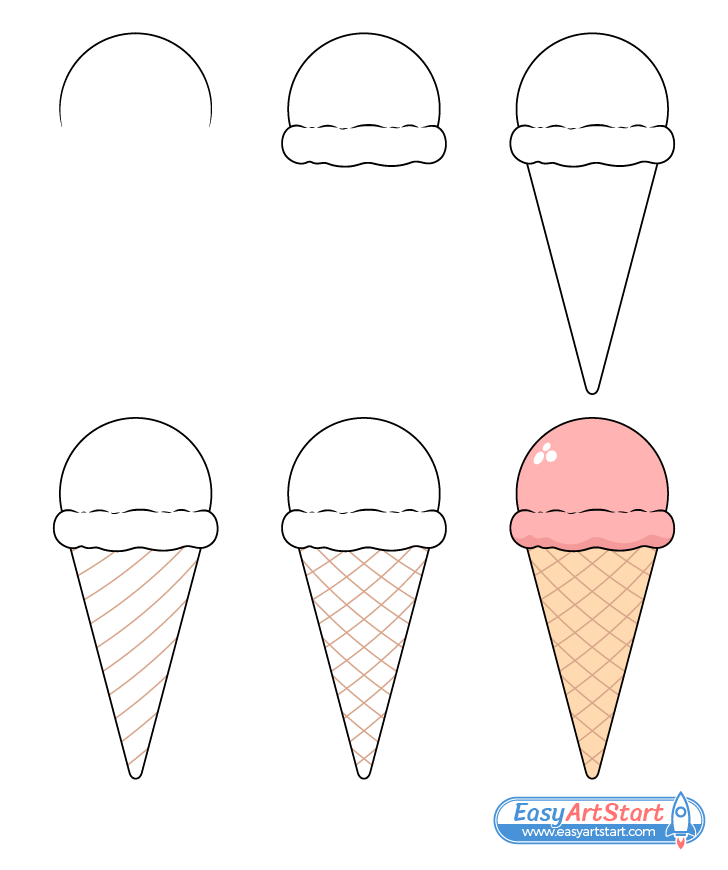 ice cream drawing step by step