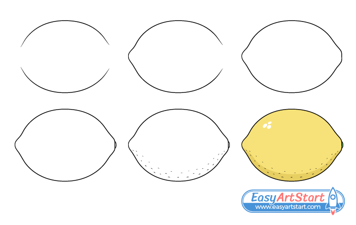 lemon drawing step by step