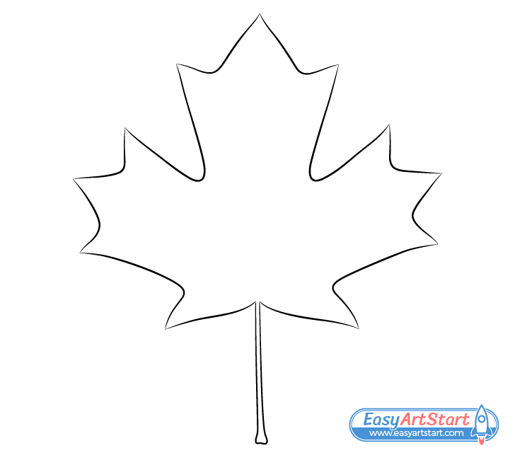 maple leaf outline drawing