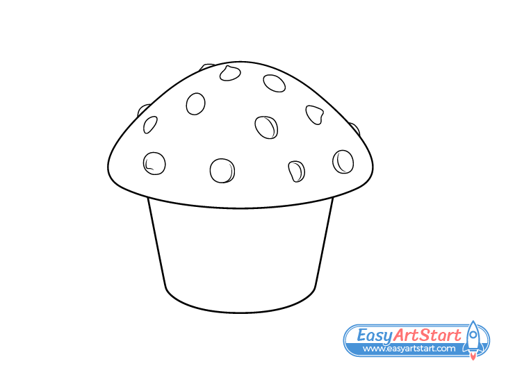 muffin chocolate chips drawing