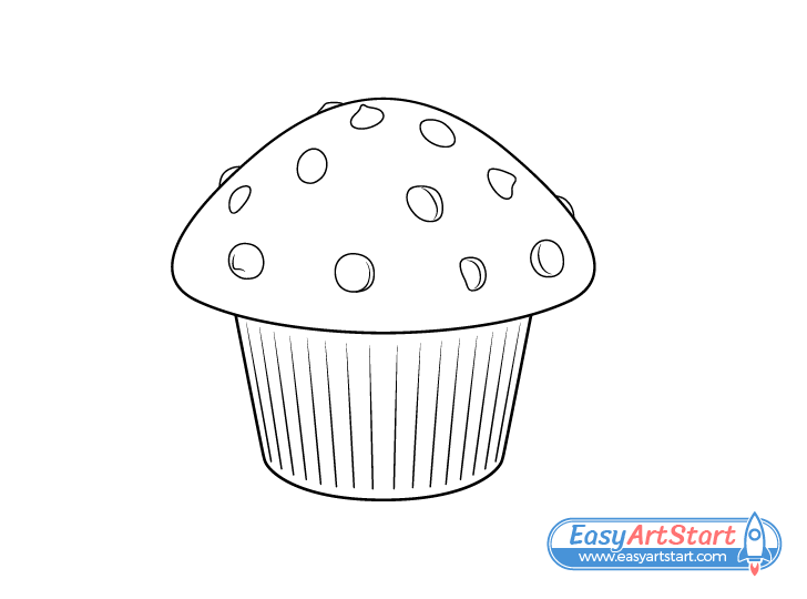 muffin line drawing