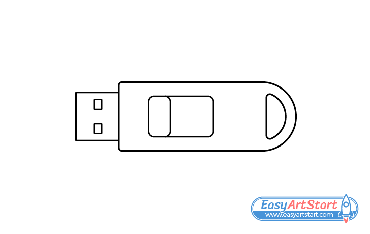 USB stick line drawing