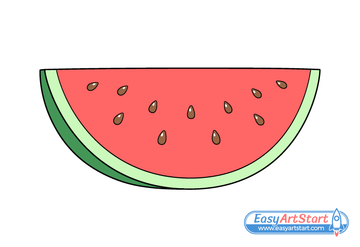 water melon slice drawing