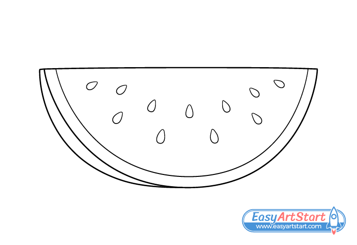 water melon slice line drawing