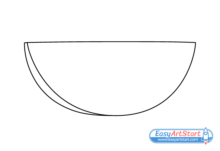 water melon slice outline drawing