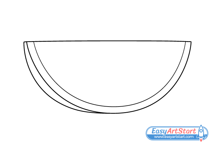 water melon slice rind drawing