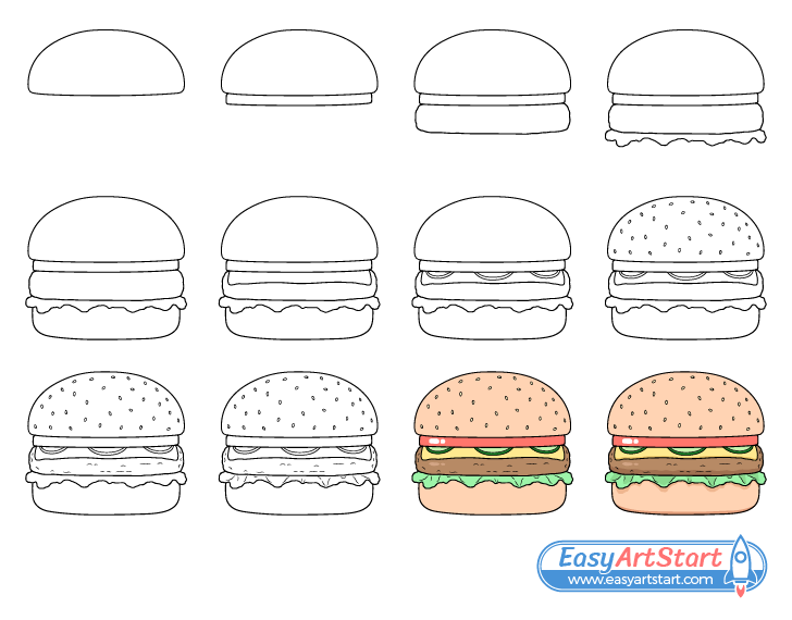 How to Draw a Burger: Step-by-Step Guide for Beginners