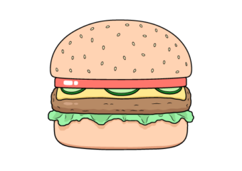 burger drawing tutorial