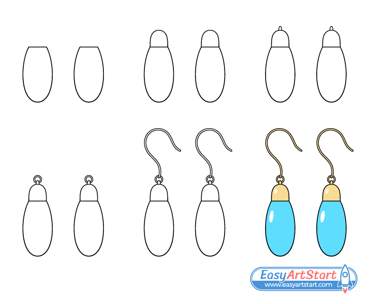 earrings drawing step by step