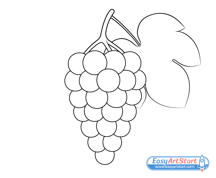 grape leaf outline drawing