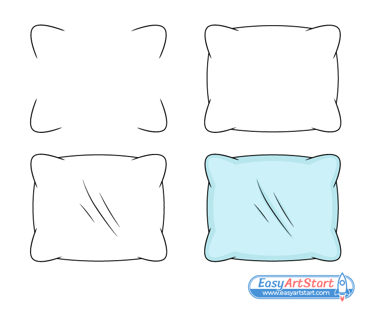 pillow drawing step by step