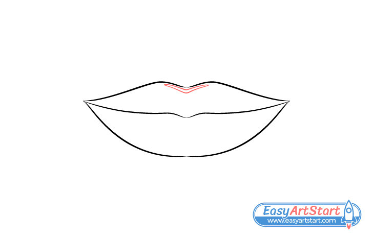 lips top reflection drawing