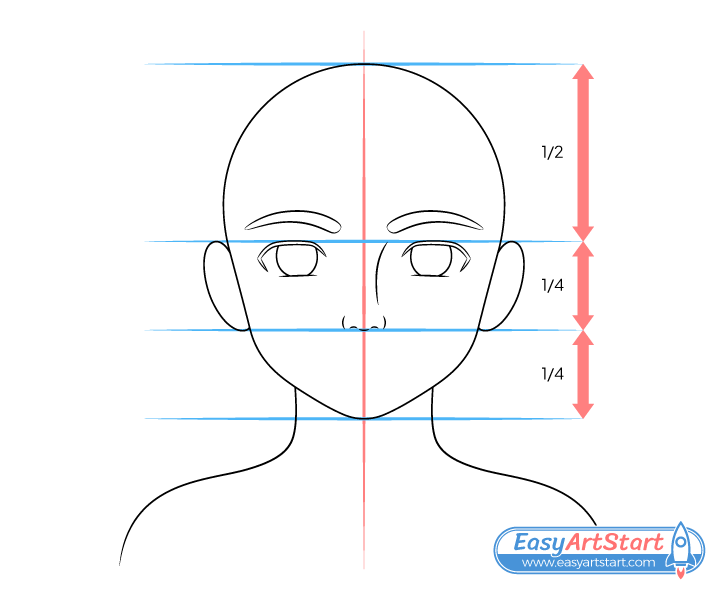 girl nose drawing proportions