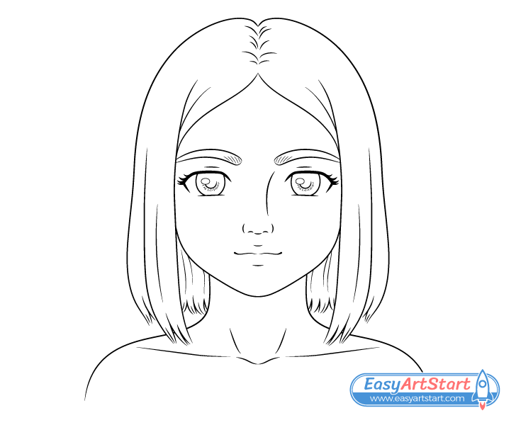 pretty girl face details drawing