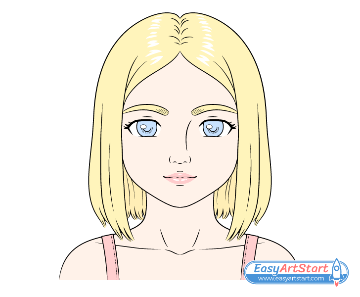 pretty girl face drawing color