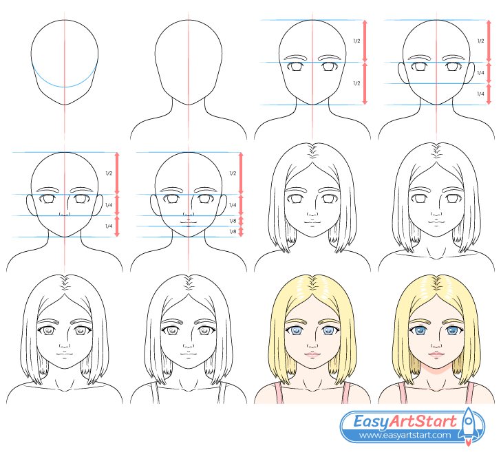 pretty girl face drawing step by step