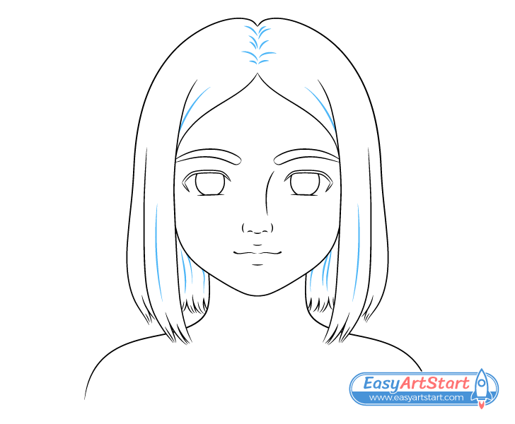 pretty girl hair folds drawing