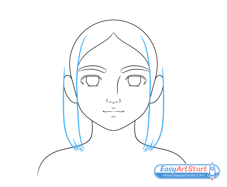 pretty girl sides hair drawing